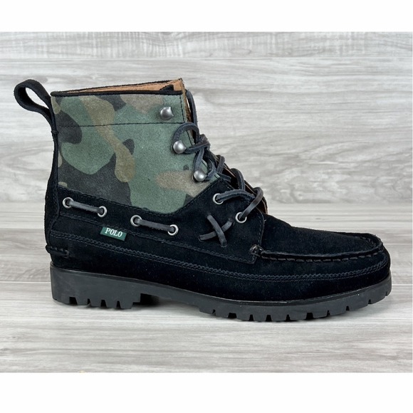Polo Ralph Lauren Other - Polo Ralph Lauren Men's 10.5 Ranger Mid Black Camo Suede Boot Combat